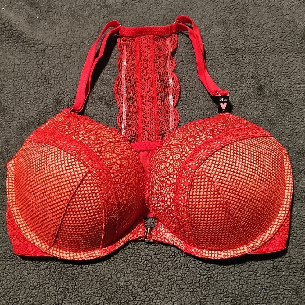 Victoria's Secret Very Sexy Push Up Vibrant Red Lace Bra